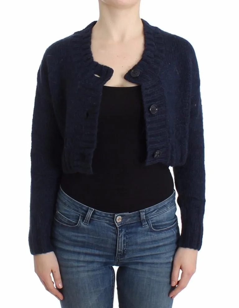 Blue cropped cardigan