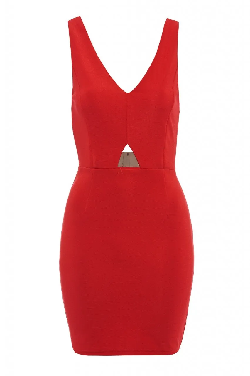 Gold Plated Waist Bodycon Dress