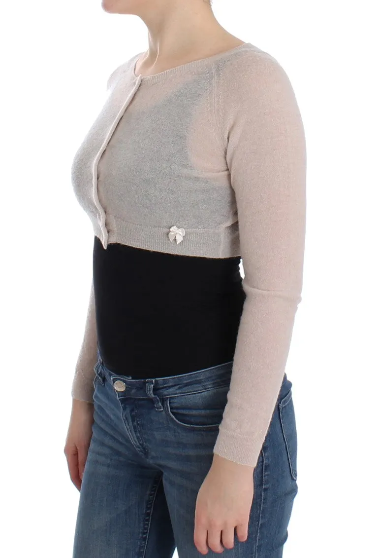 Pink Wool Cardigan Sweater
