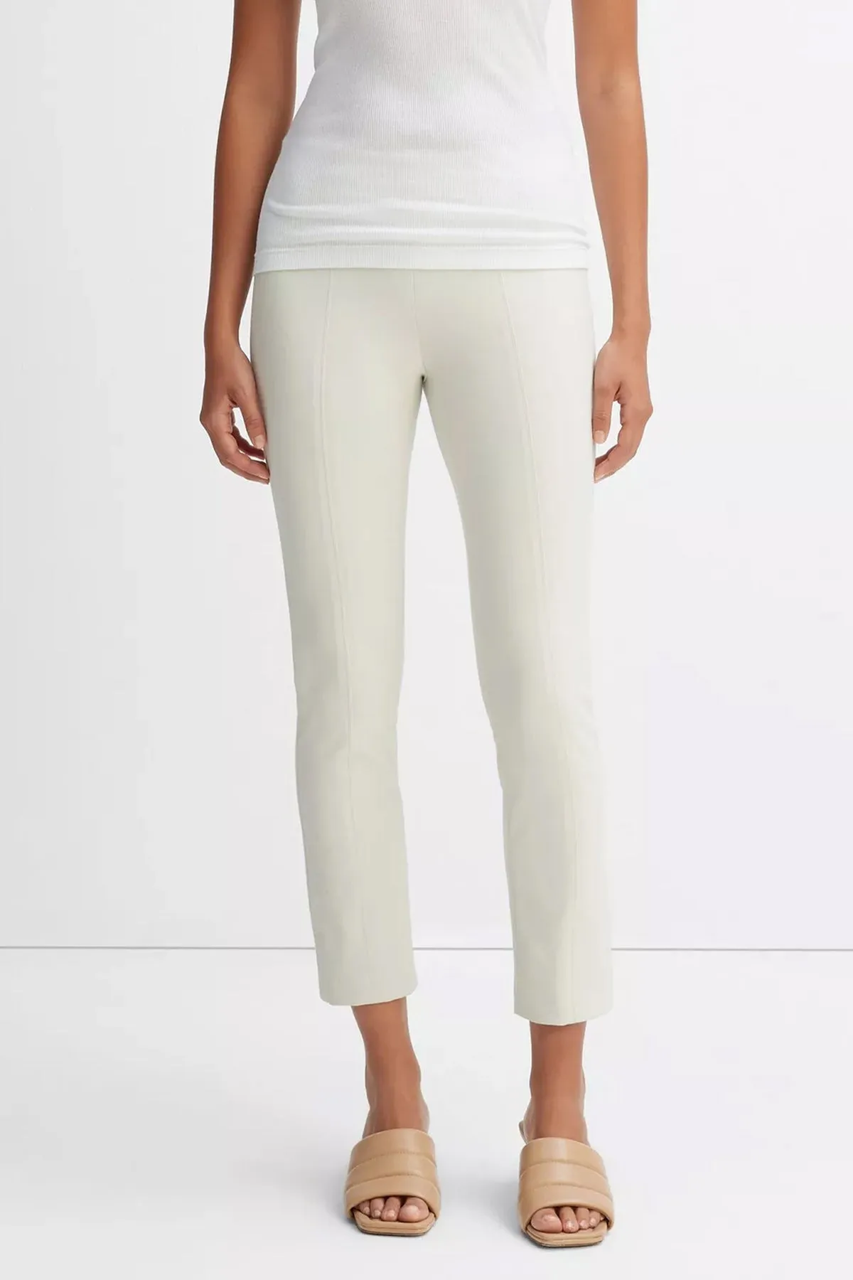 Stitch Front Seam Ponte Legging in Gesso