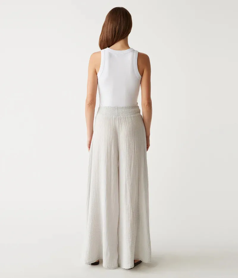 susie smocked wide leg pant